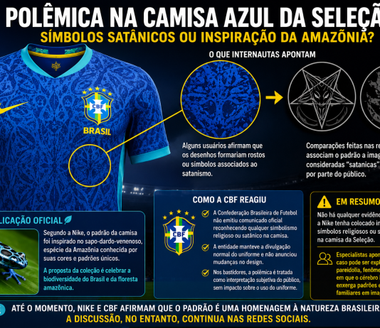 Nike nega símbolos satânicos em nova camisa da Seleção; CBF trata polêmica como interpretação sem fundamento