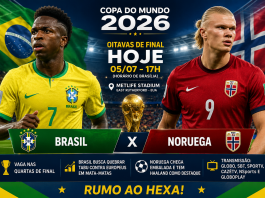 Brasil encara a Noruega por vaga nas quartas da Copa do Mundo 2026