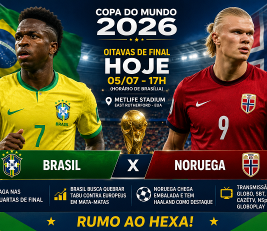 Brasil encara a Noruega por vaga nas quartas da Copa do Mundo 2026
