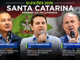 Primeiro dia de campanha em Santa Catarina tem mobilização de rua, viagens pelo Estado e palanque nacional