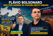 Flávio Bolsonaro não tem agenda na Paraíba neste sábado; vice participa de ato em João Pessoa